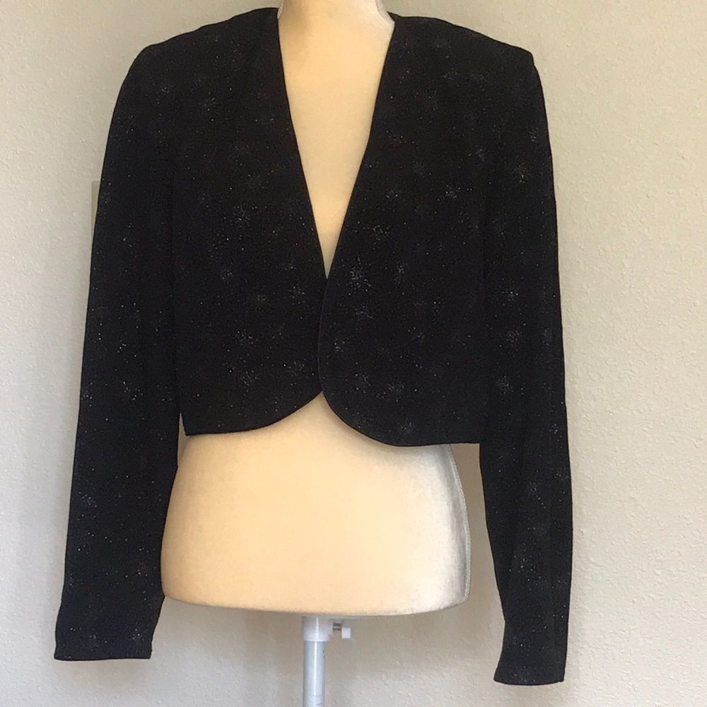 VTG,ONYX Nite Sparkling Cropped Cardigan M, In,U.S.A.